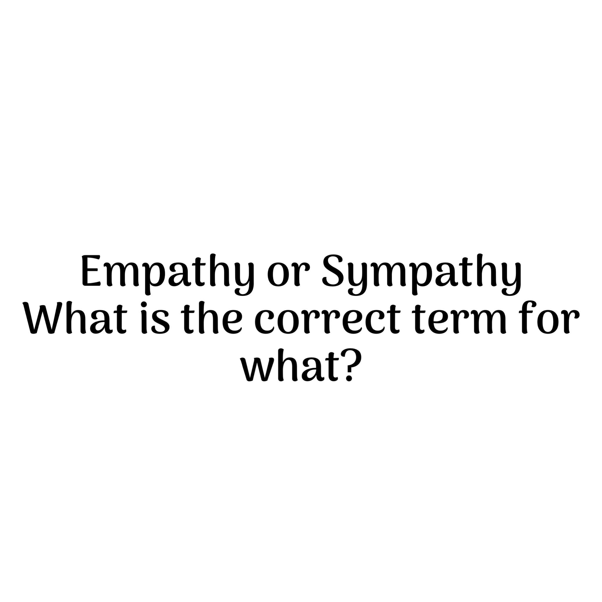 Empathy and Sympathy
